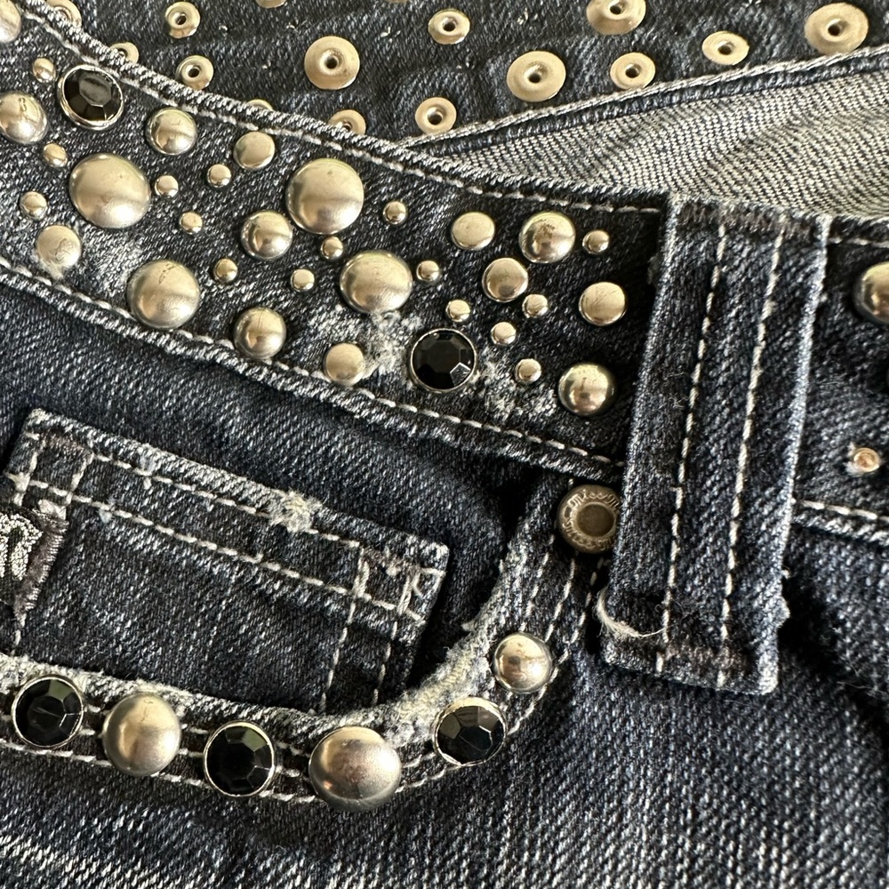 Miss Me studded Embellished low rise flare Jeans - Picture 8 of 12
